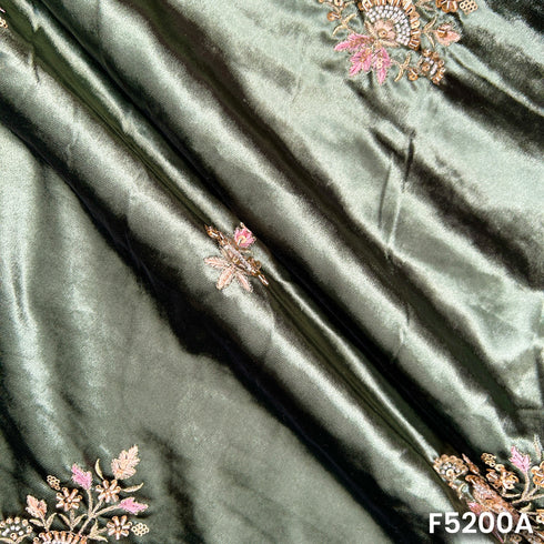 Cut Dana Thread Sequins Work Velvet Fabric-F5200